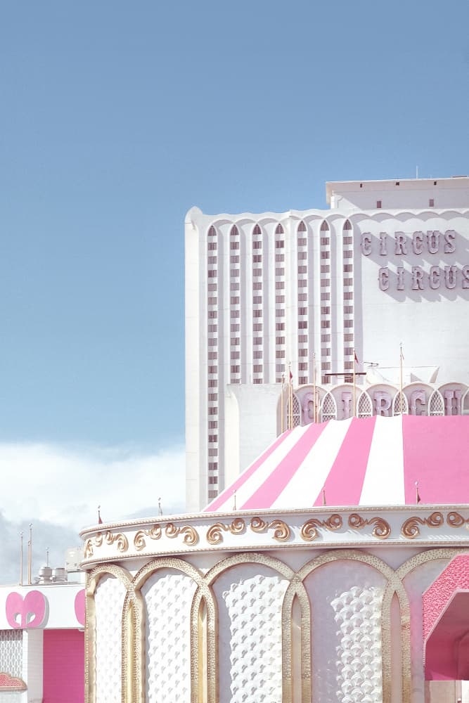 Pink Circus Building by Old Artists Studio III — canvas wall art