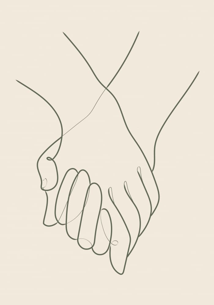 Connected Hands Drawing by Old Artists Studio II — canvas wall art