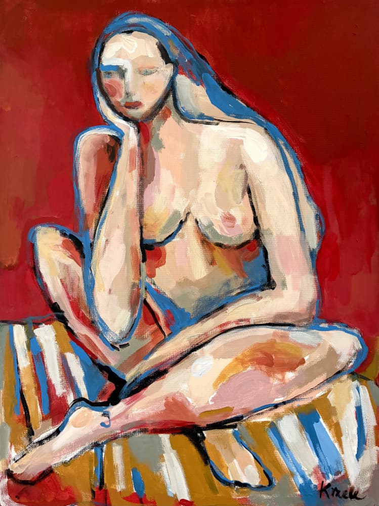 Pensive Nude Woman by Magdalena  Krzak — canvas wall art