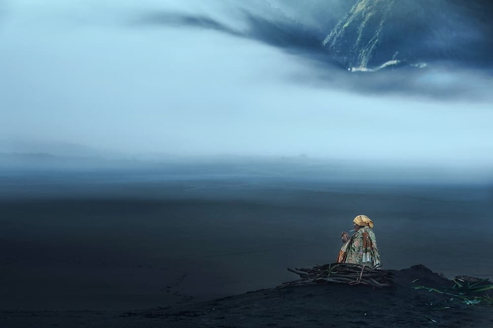 Misty Mountain Solitude by dodyherawan — canvas wall art