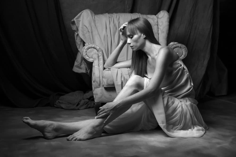 Pensive Grace Portrait by Shuki Laufer — canvas wall art
