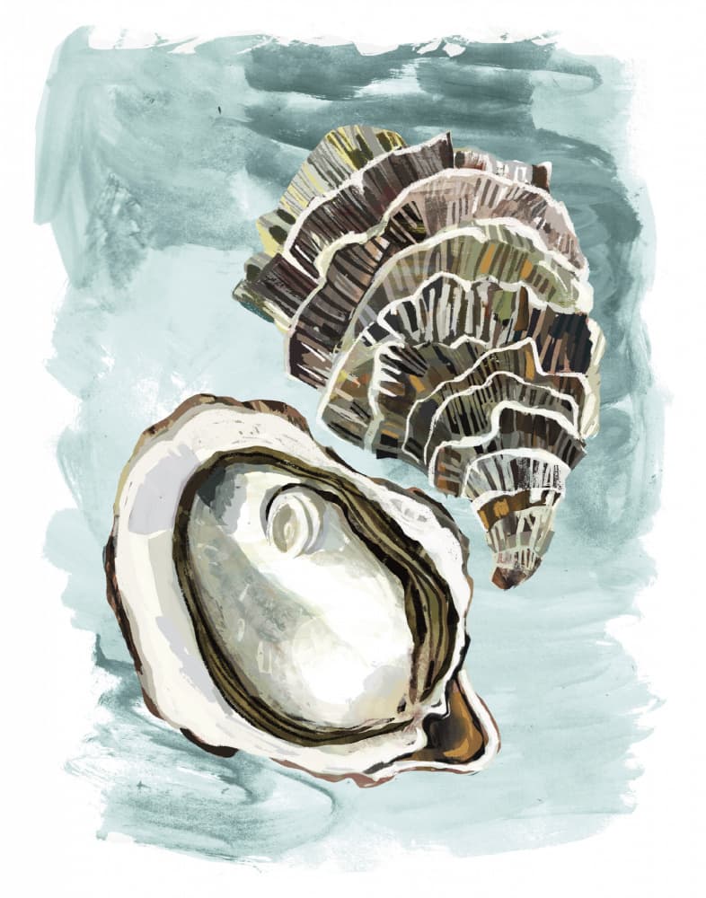 Ocean Fresh Oysters by Claire Hanley — canvas wall art