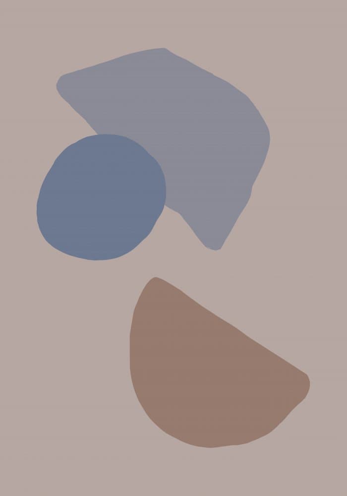 Blue Brown Organic Shapes by Old Artists Studio — canvas wall art
