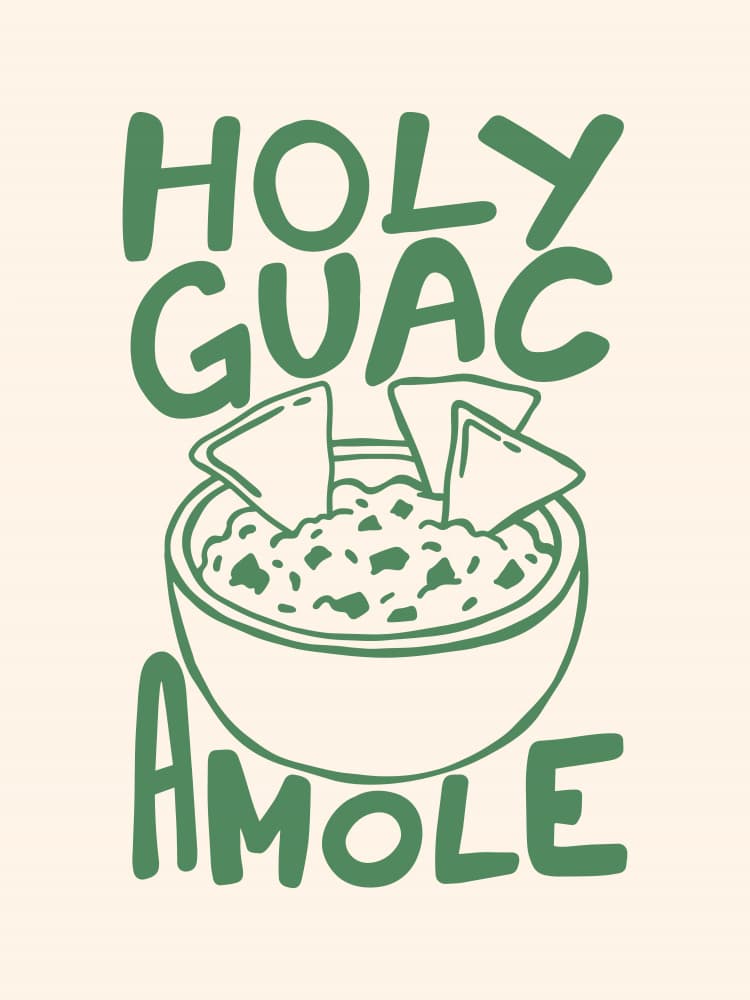 Holy Guacamole Bowl by Mathieu — canvas wall art