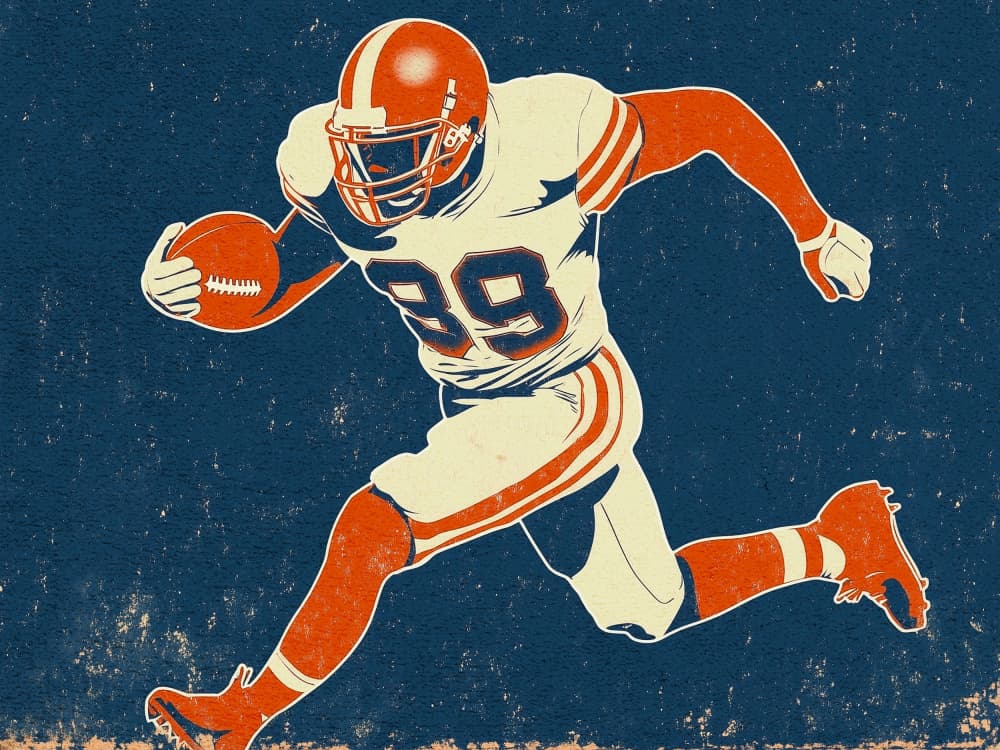 Retro Football Player by Old Artists Studio IV — canvas wall art
