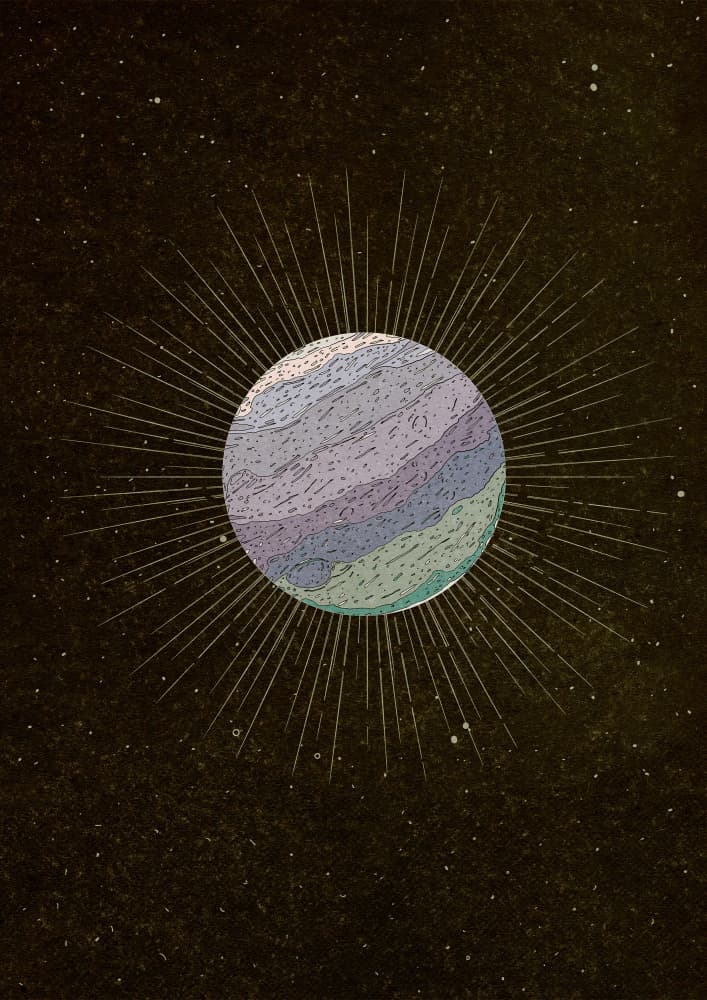 Pastel Cosmic Planet by Nicholas — canvas wall art
