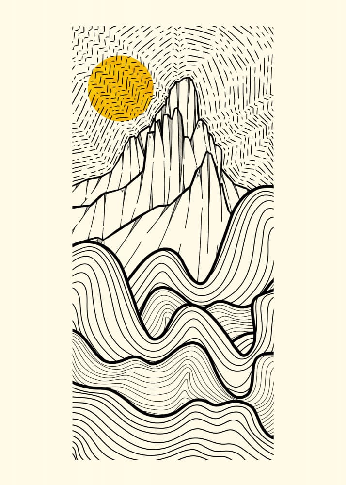 Mountain Sun Lines by Stephen Wade — canvas wall art