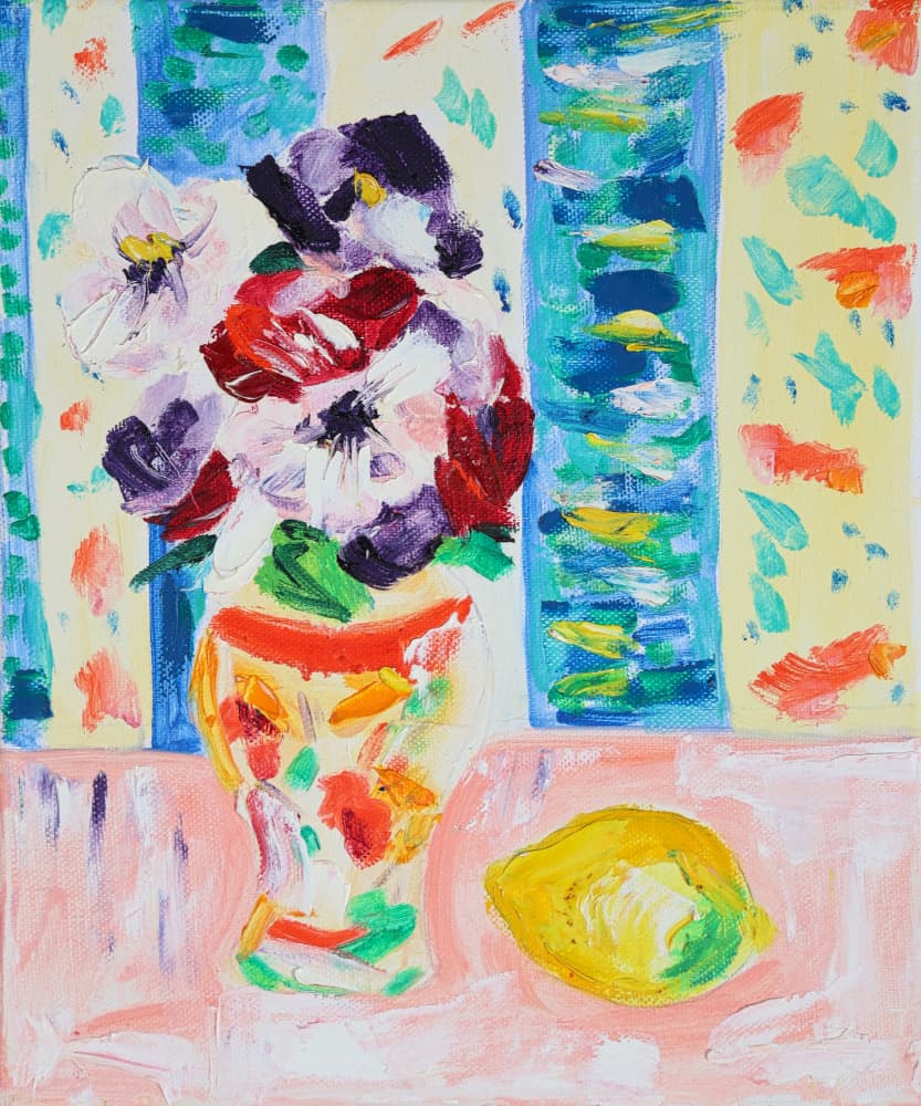 Vibrant Flowers and Lemon by Tamara Jare — canvas wall art