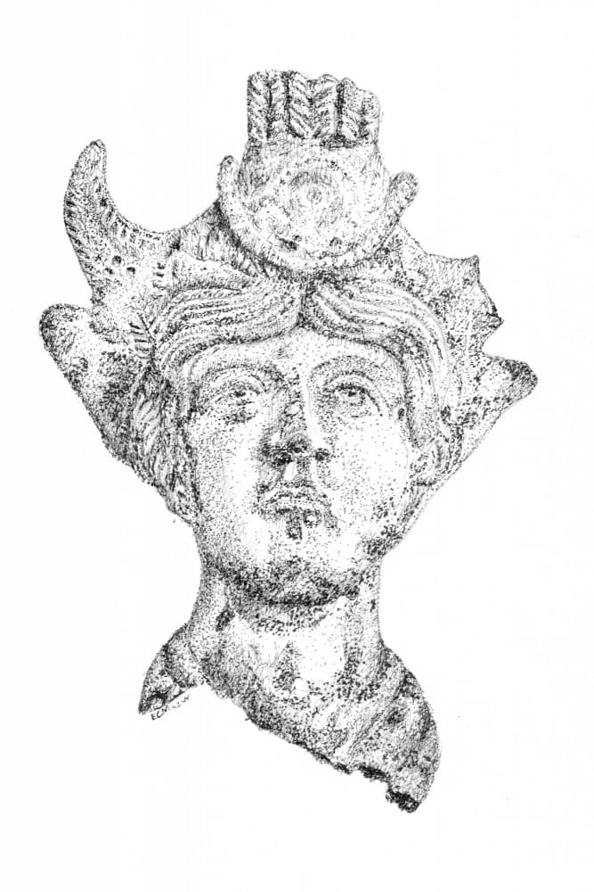 Crowned Goddess Head by EC Mazur — canvas wall art