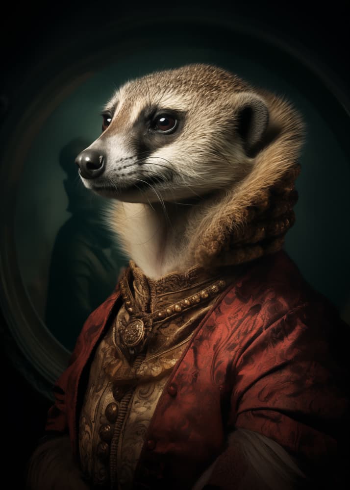 Regal Meerkat Portrait by Andreas Magnusson — canvas wall art