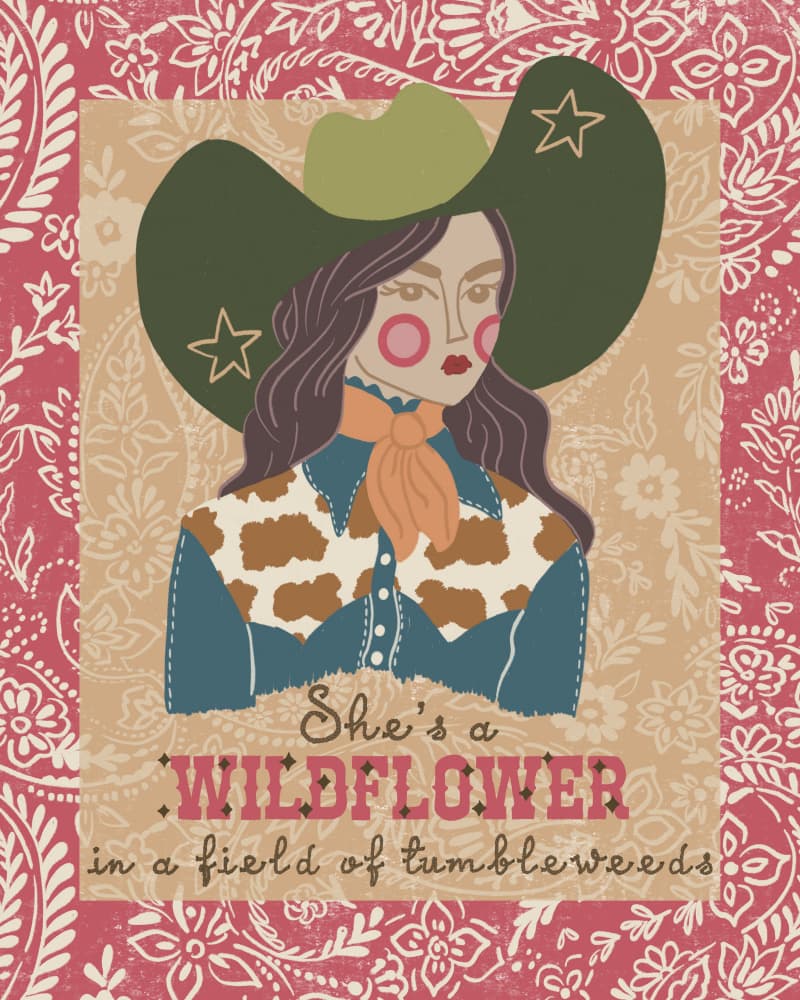 Wildflower Cowgirl by Radhika Modi — canvas wall art