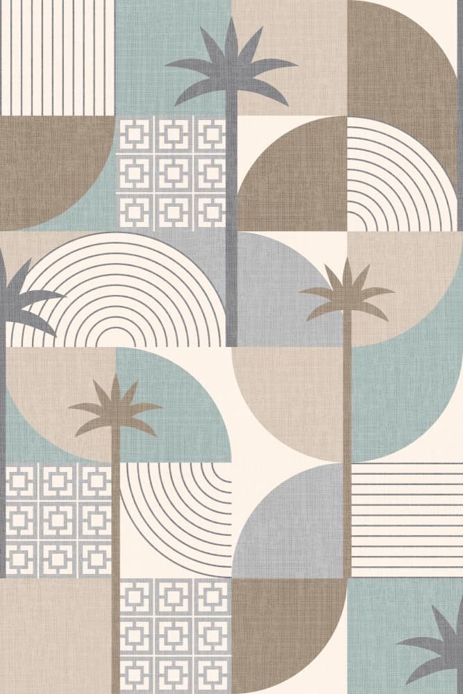 Tropical Geometric Palms by Alexandra Weise — canvas wall art