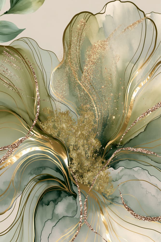 Golden Sage Blossom by Sally Ann Moss — canvas wall art
