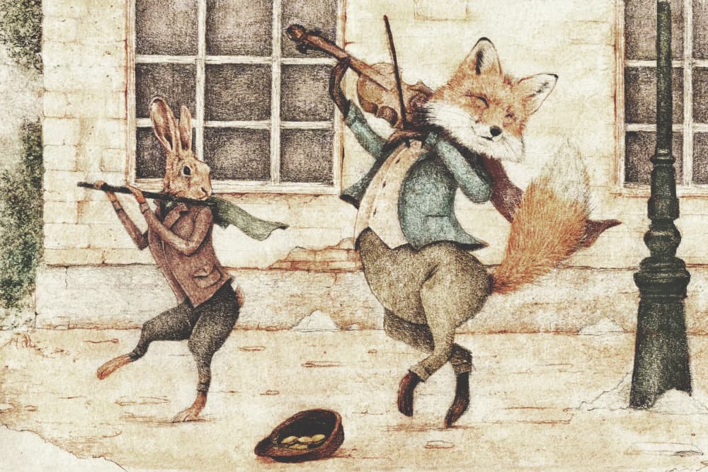 Street Musicians by Mike Koubou — canvas wall art