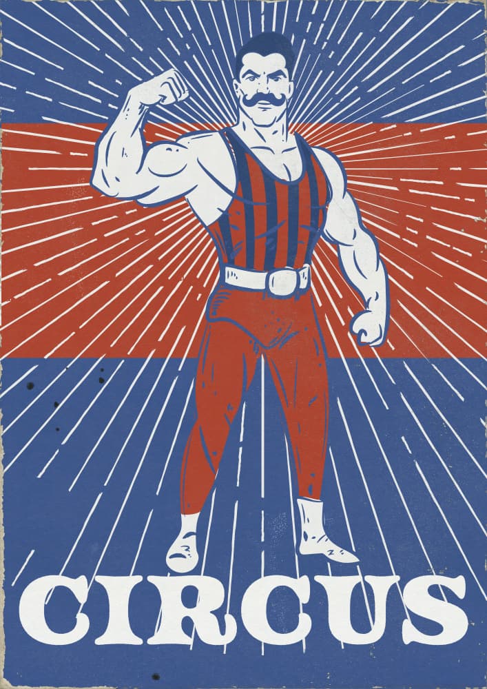 Vintage Circus Strongman by Nicholas — canvas wall art
