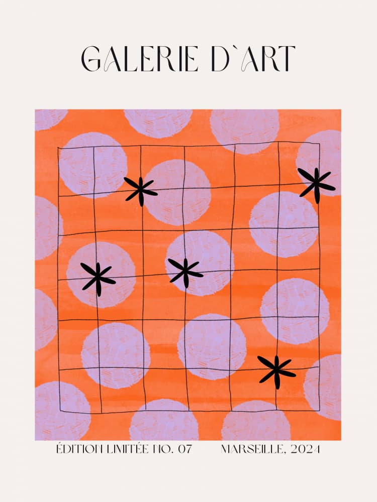 Circles &amp; Stars Grid by Treechild — canvas wall art