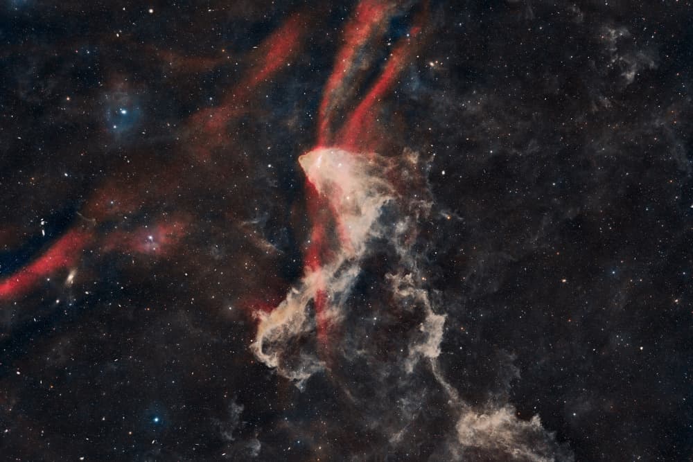 Red Nebula Streams by Vikas Chander — canvas wall art