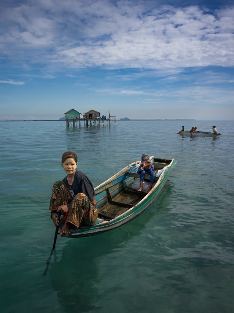 Children in Stilt Village by Chan Kim — canvas wall art