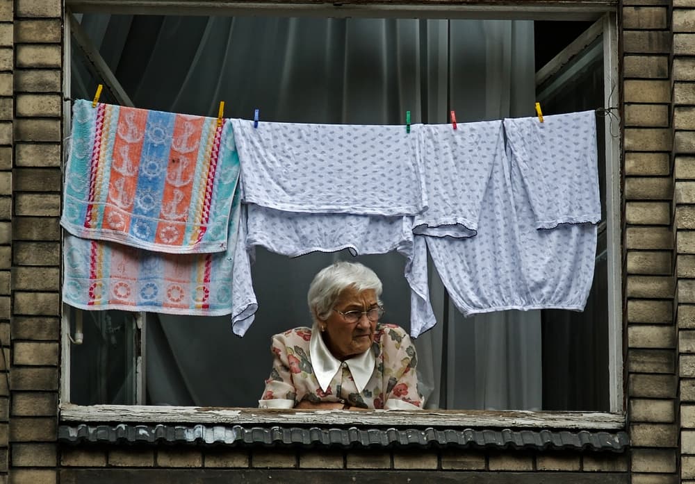 Laundry Day Window Watcher by Slawomir Kowalczyk AFRP  FIAP  IAAP — canvas wall art