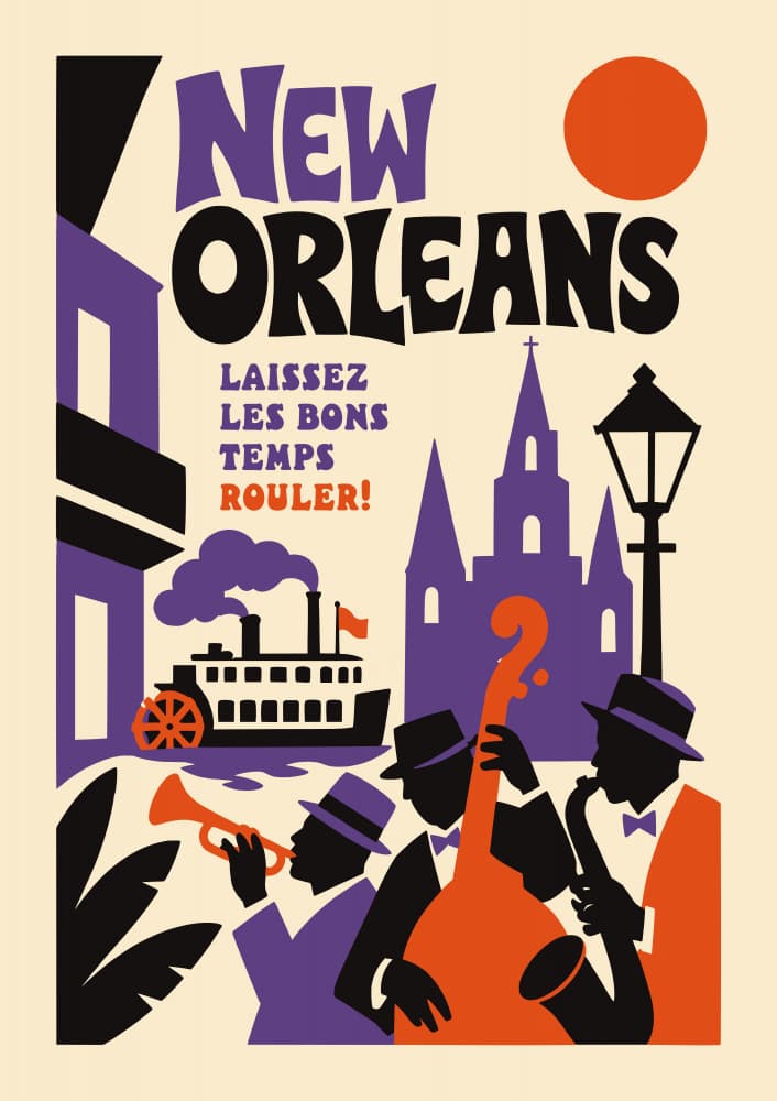 New Orleans Jazz City by Patryk Krygowski — canvas wall art