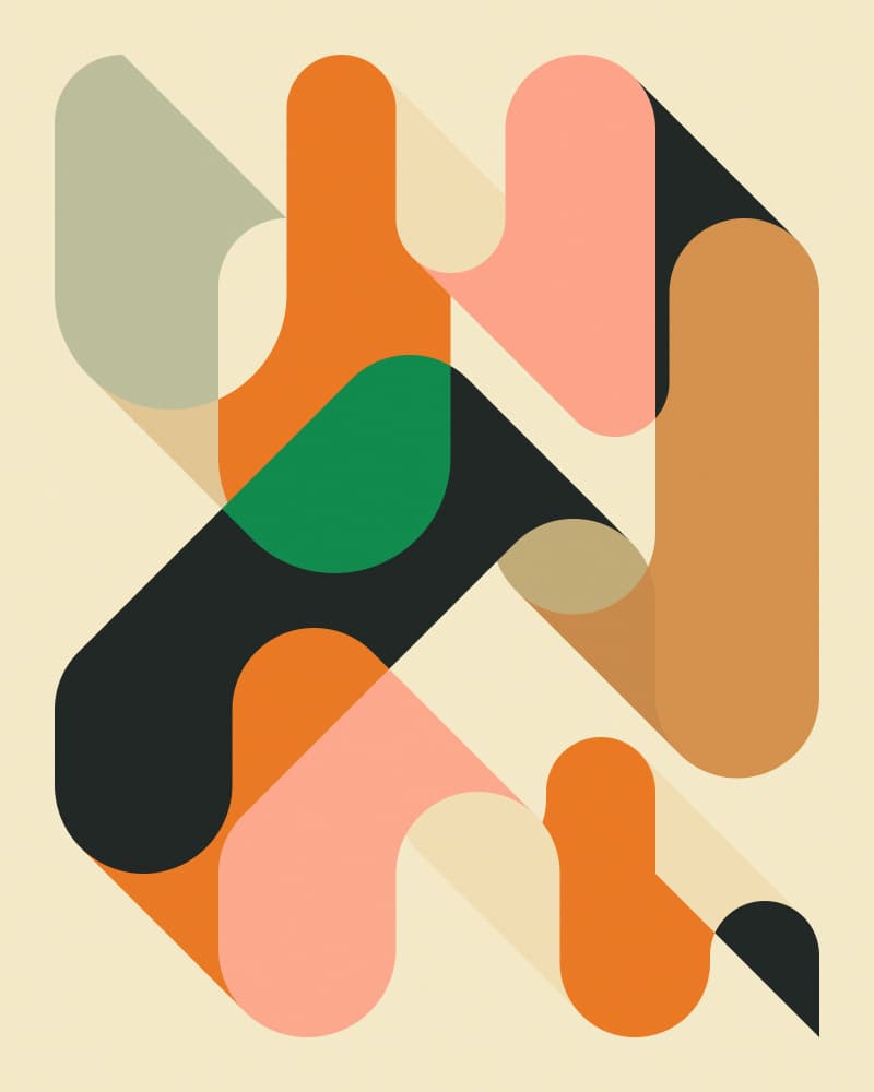 Abstract Flowing Forms by Jazzberry Blue — canvas wall art