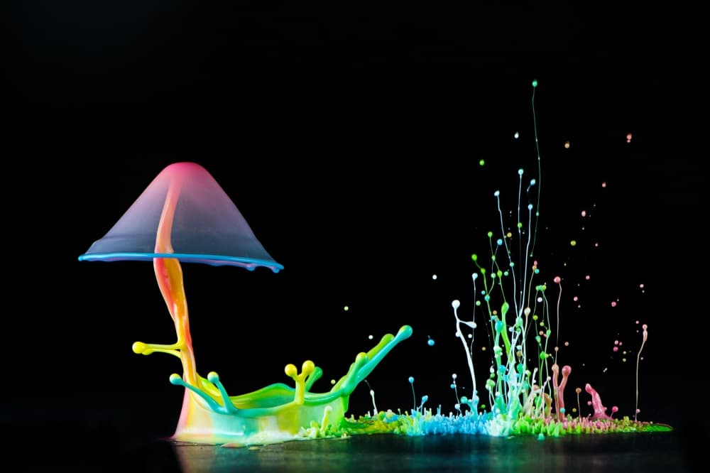 Rainbow Fluid Umbrella by Suwandi Lim — canvas wall art
