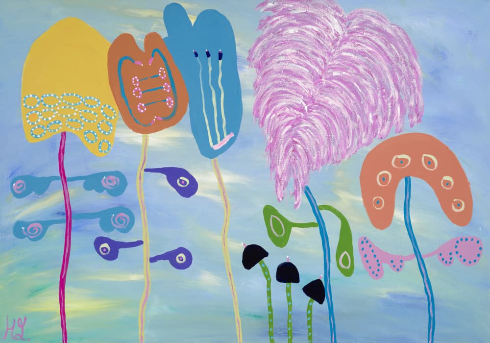 Whimsical Abstract Garden by Helen Joynson — canvas wall art