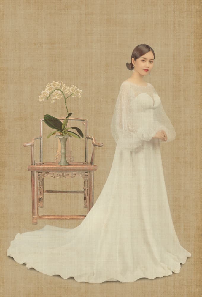 Classic Bridal Portrait by 吴子诚WuZiCheng — canvas wall art