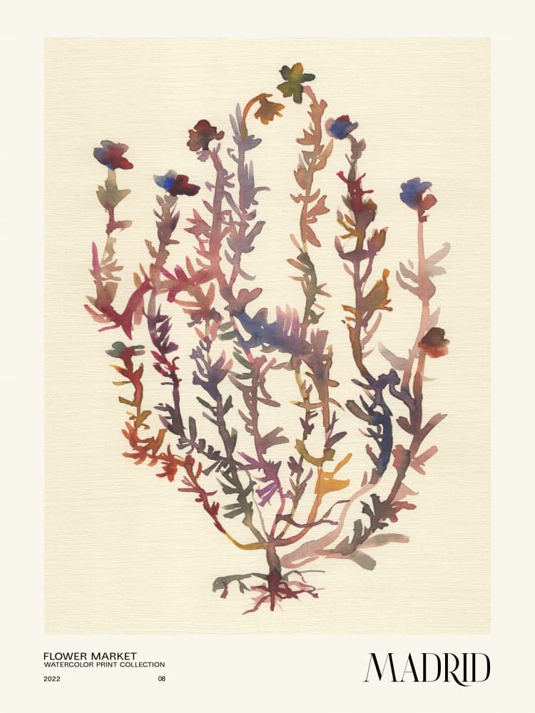 Watercolor print collection. Flower market - Madrid by NKTN — canvas wall art