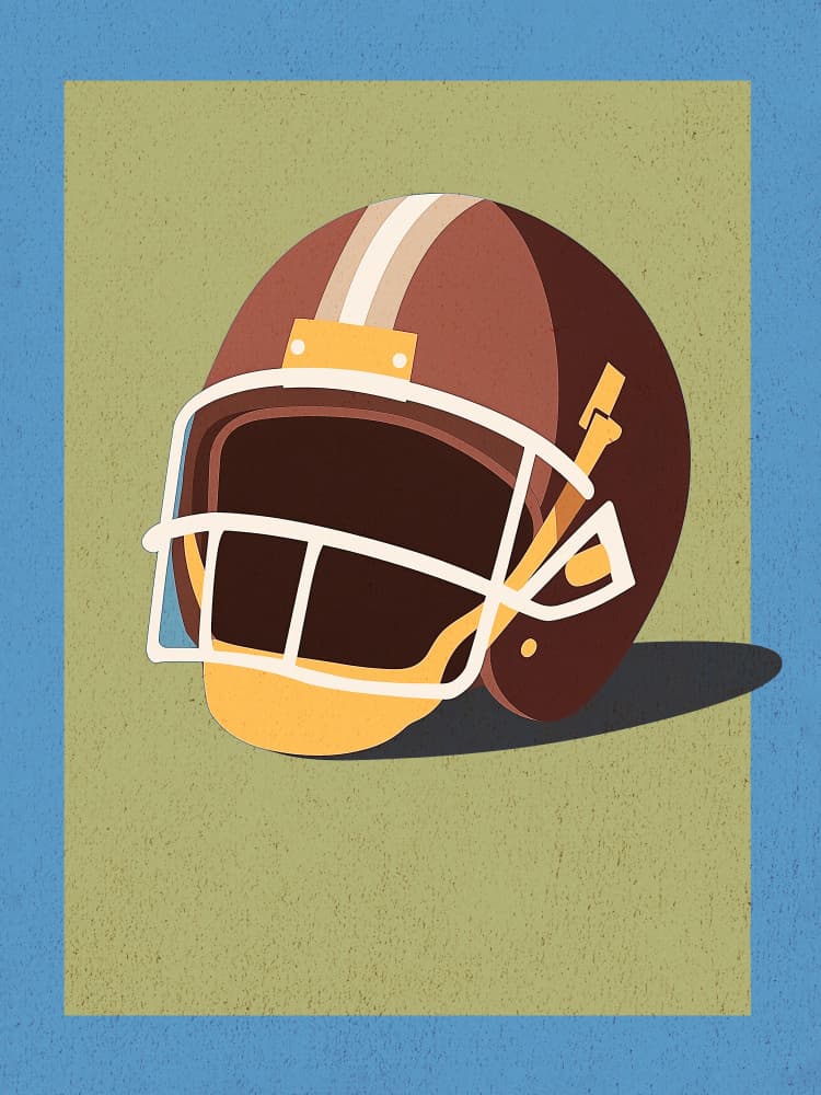 Classic Football Helmet by Old Artists Studio IV — canvas wall art