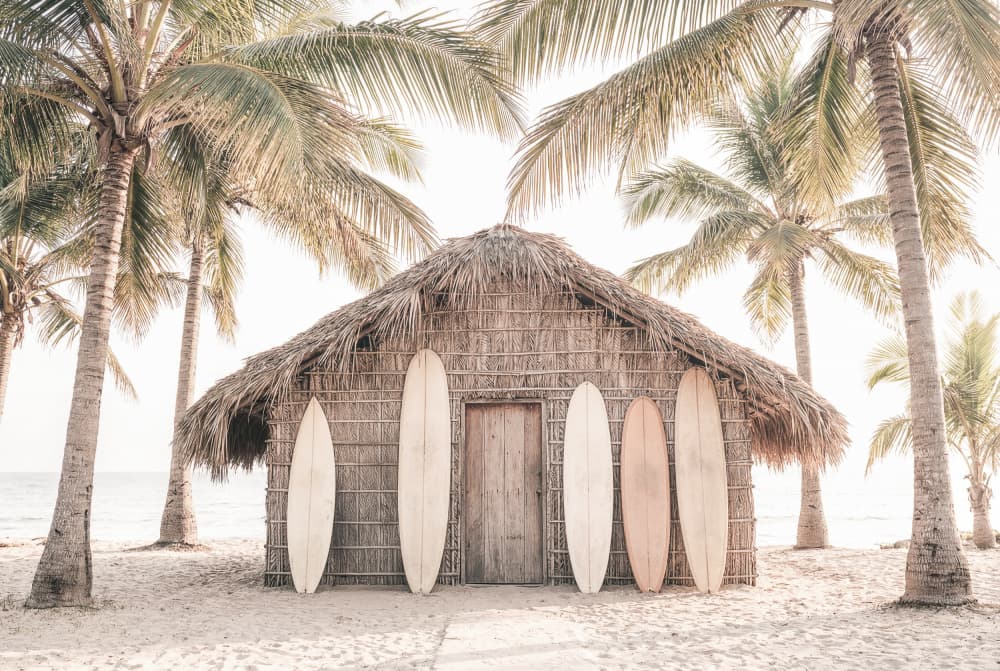 Beach Hut by Kathrin Pienaar — canvas wall art