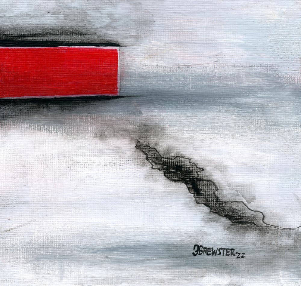 Red And Black Rift by Janine Brewster — canvas wall art