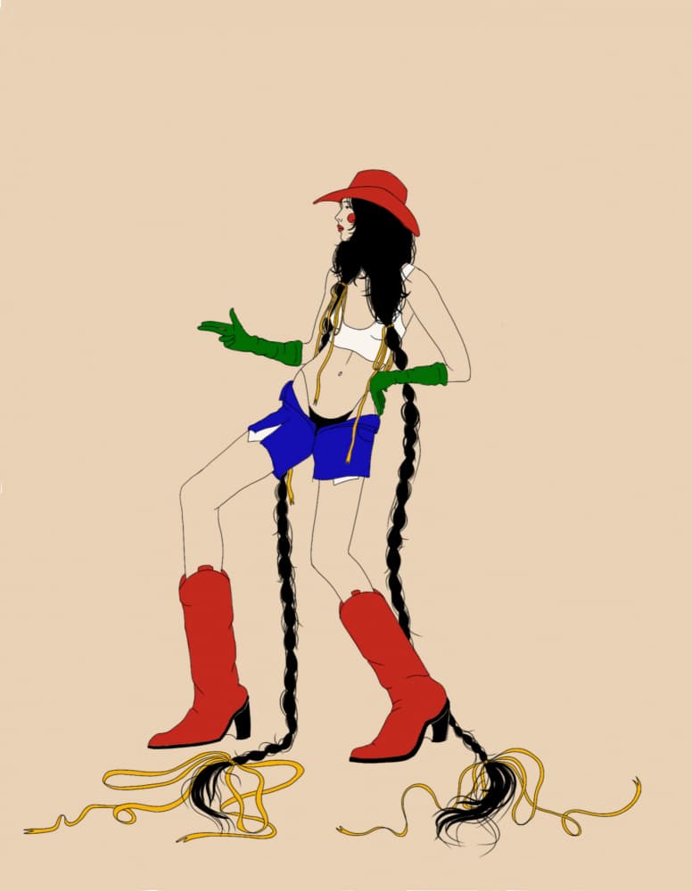 Modern Cowgirl Style by Juliana Kokolari — canvas wall art