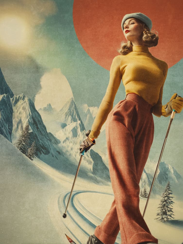 Skiing Adventure by Emel Tunaboylu — canvas wall art