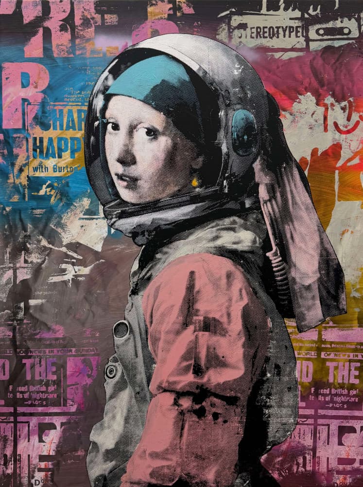 Astronaut Girl With Pearl by Микола Курилюк — canvas wall art