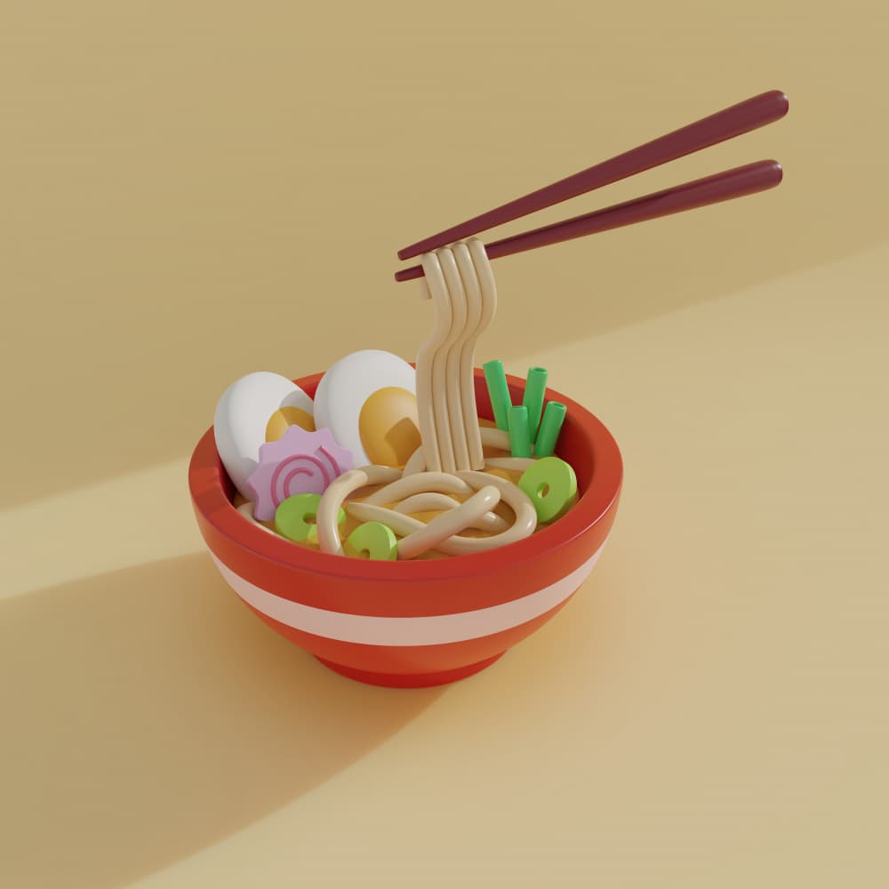 Chopsticks Ramen Bowl by Julia Ramiro — canvas wall art