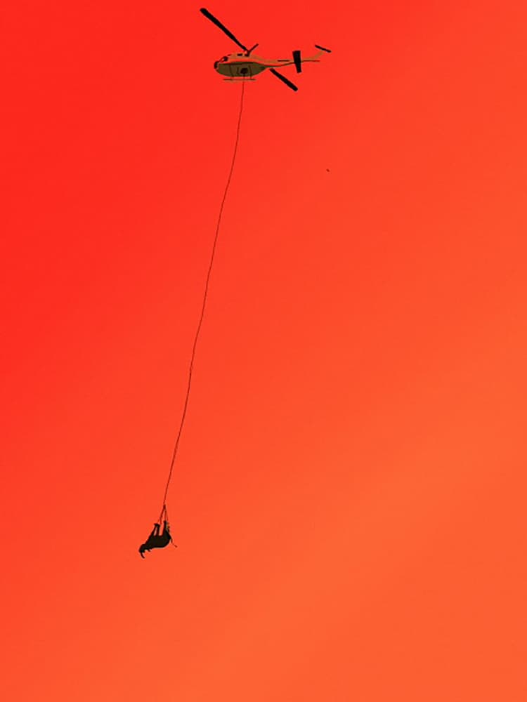 Dramatic Helicopter Rescue by Jocelyn Wortley — canvas wall art