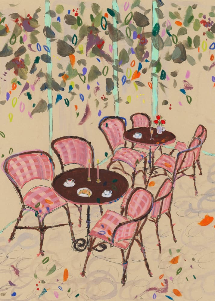 Paris bistro vibes by Katharina Puritscher — canvas wall art