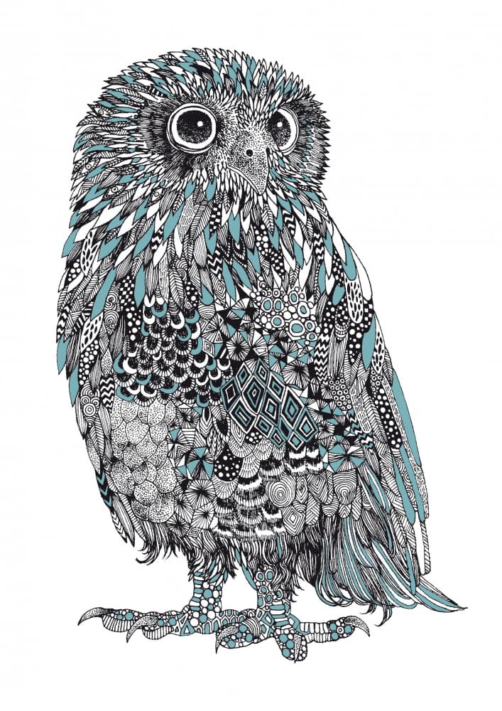 Wise Intricate Owl by Nicole Bustamante — canvas wall art