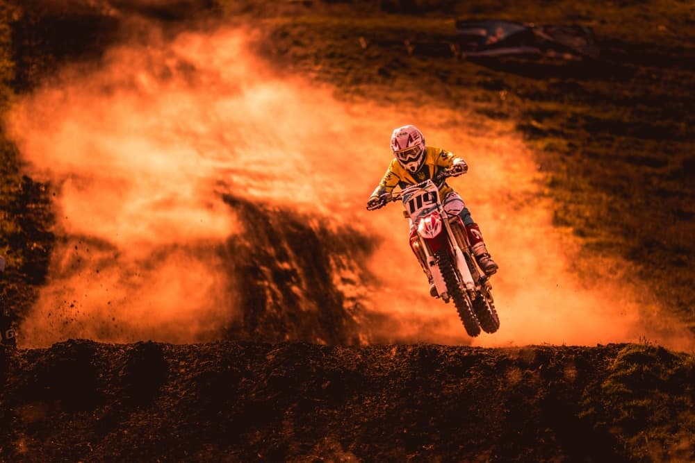 Dusty Motocross Jump by Salcov Igor — canvas wall art