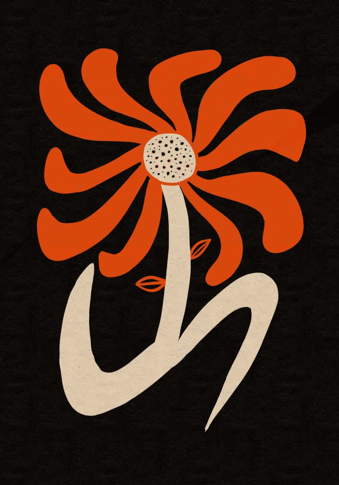 Abstract Orange Flower by Sharyn Bursic — canvas wall art