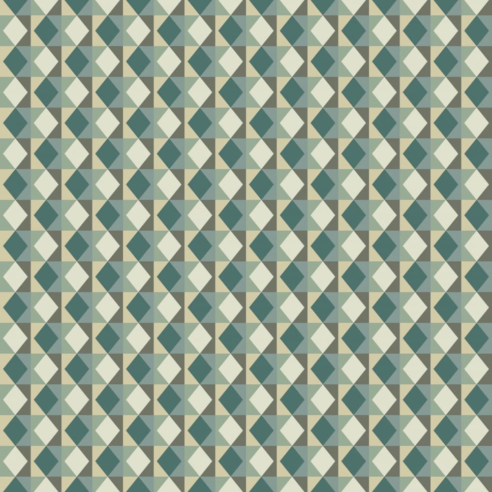 Retro Teal Diamonds by Little Dean — canvas wall art