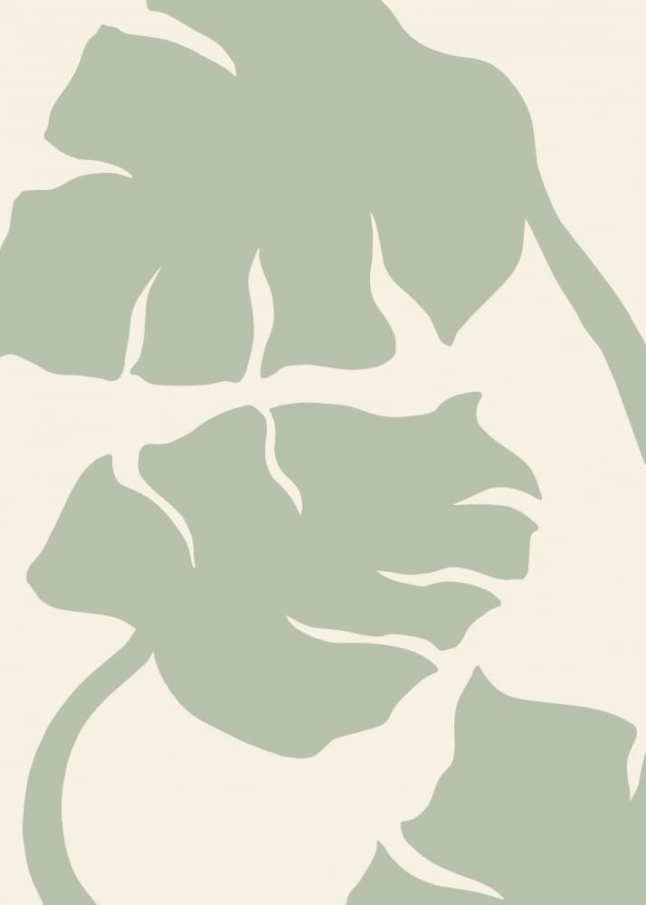 Sage Green Tropical Leaves by Old Artists Studio — canvas wall art