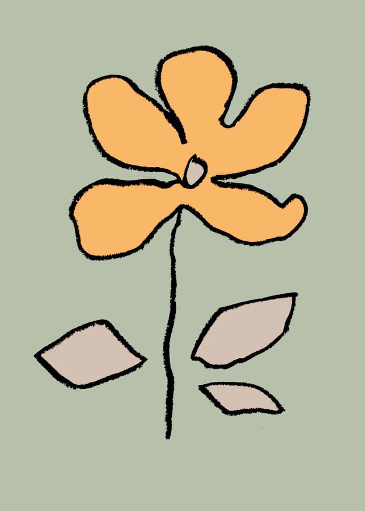 Simple Orange Flower by Old Artists Studio — canvas wall art
