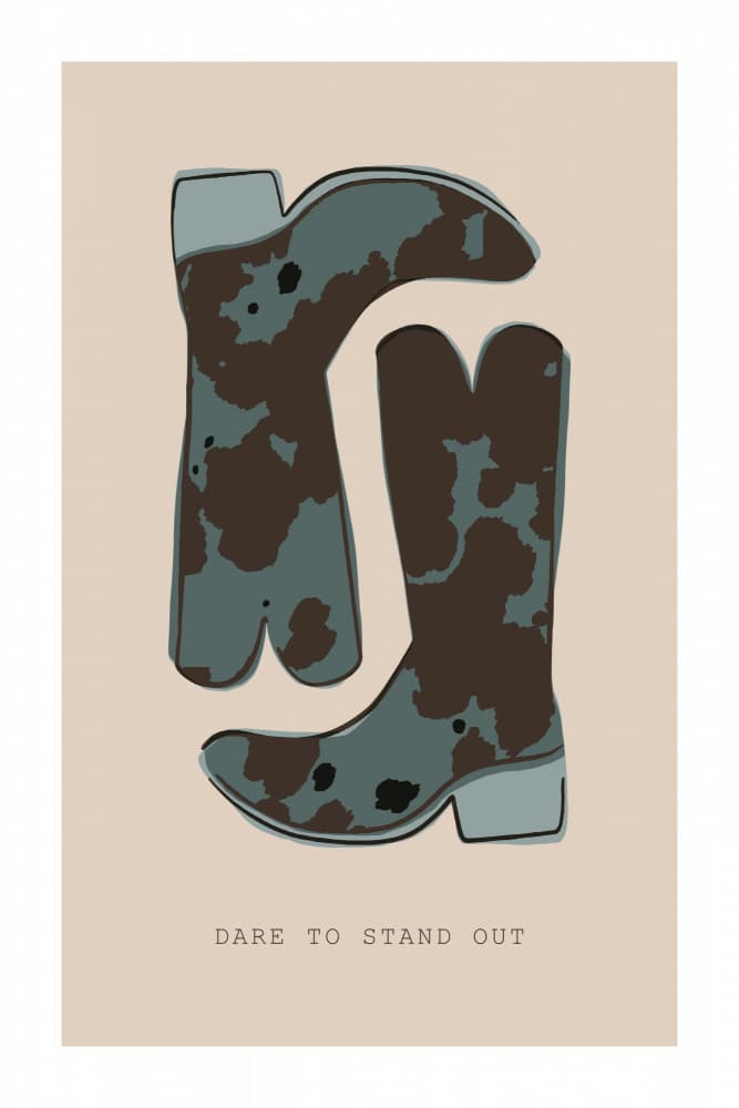 Dare To Stand Out Boots by casa cartissi — canvas wall art