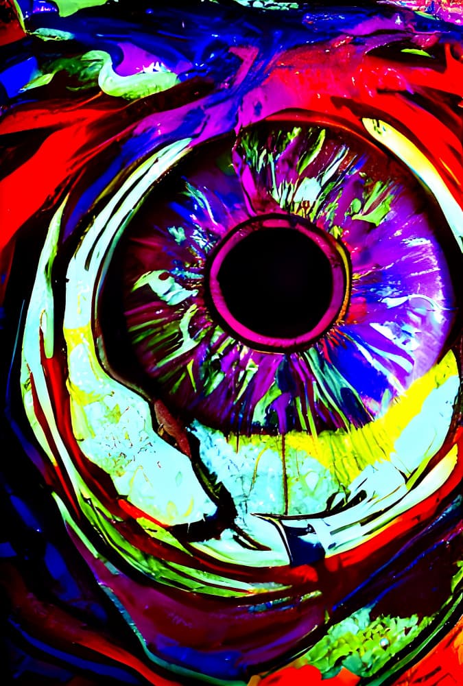 Vibrant Abstract Eye by mnemonixART — canvas wall art