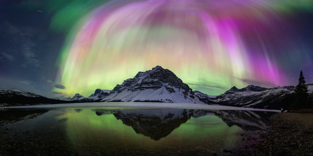 Magical Northern Lights Lake by Yongnan Li （李永男） — canvas wall art