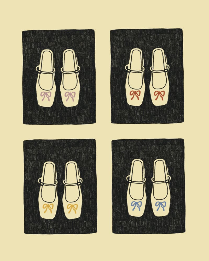 Colorful Bow Shoes by Marina Alaburic — canvas wall art
