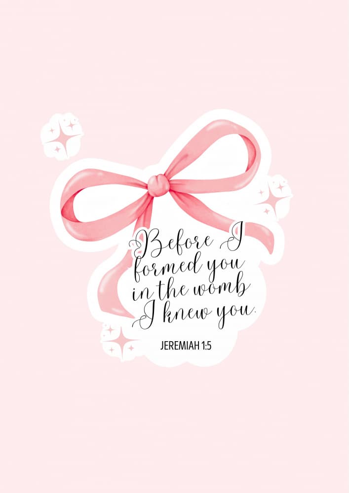 Pink Ribbon Baby Verse by Saskia Michele — canvas wall art