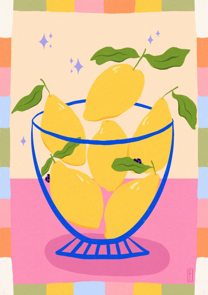Fresh Lemon Bowl by Dirkie Nell — canvas wall art